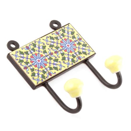 Red And Forest Green Floral Ceramic Tiles Hooks Online